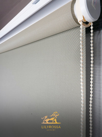 CREAM-GREY ZIP SCREEN ROLLER BLINDS