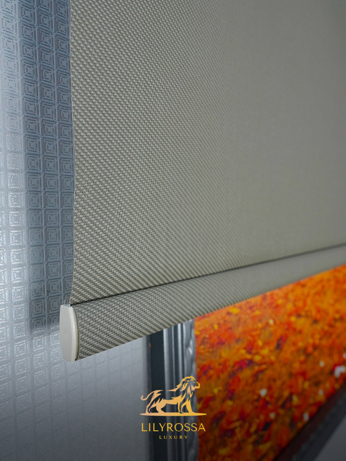 CREAM-GREY ZIP SCREEN ROLLER BLINDS