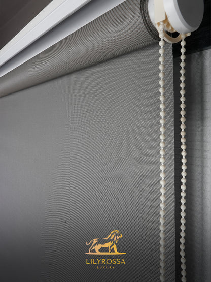 DARK GREY ZIP SCREEN ROLLER BLINDS