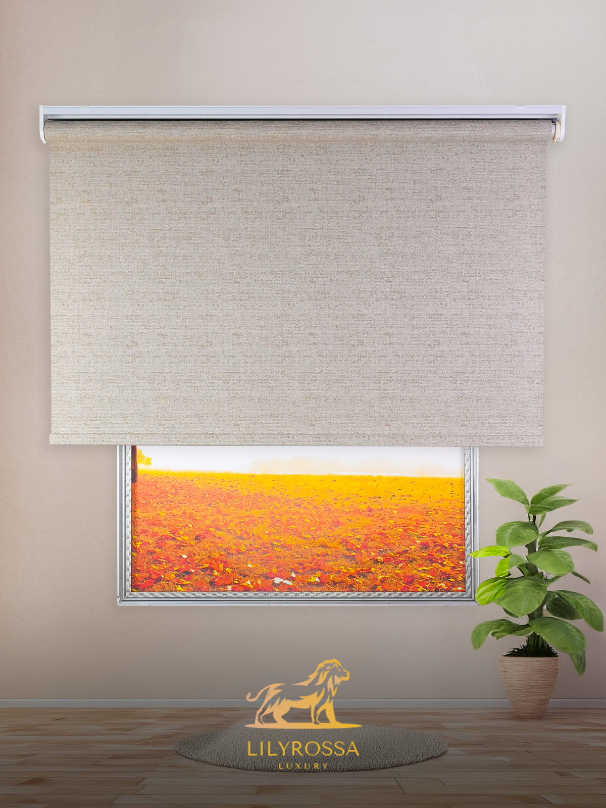 SAND BEIGE BRIGHT LINEN ROLLER BLINDS