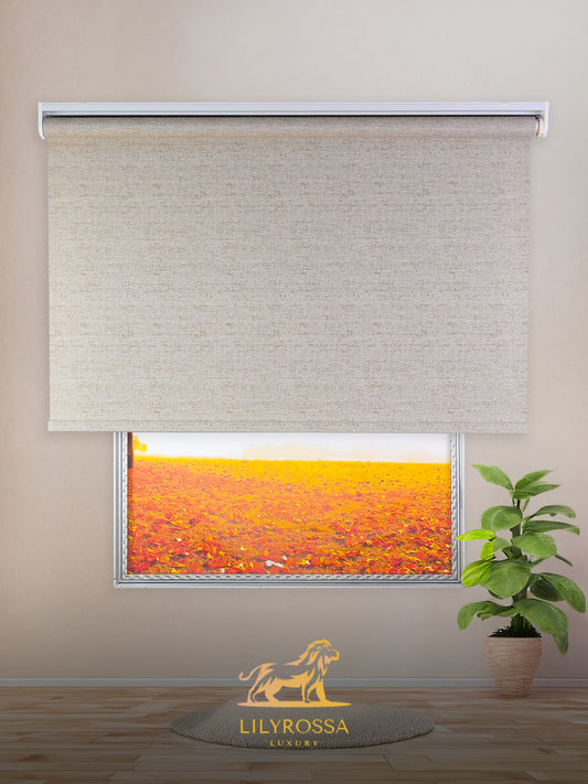 SAND BEIGE BRIGHT LINEN ROLLER BLINDS