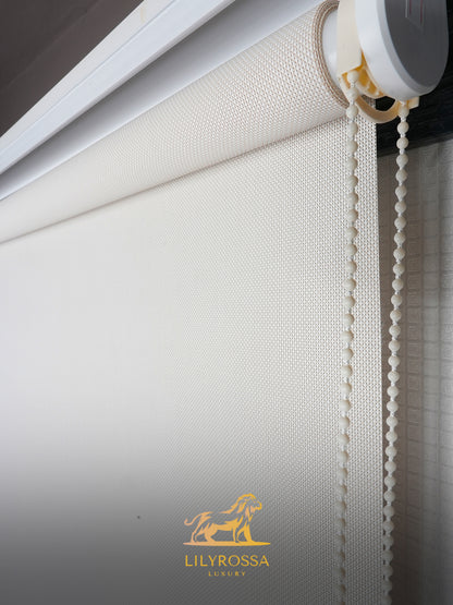 CREAM- BEIGE SCREEN ROLLER BLINDS